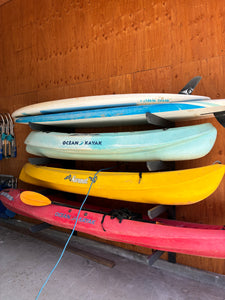 ReRackiT Wall Mounted SUP or Kayak Poly Rack (Stackable, Holds 1 Craft)