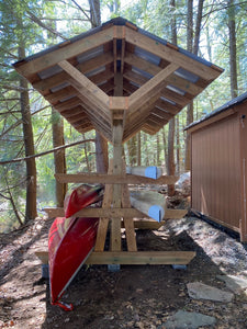Full Roof - Custom Free-Standing Wood Rack (Holds 6-10 Kayaks, SUPs & Canoes)
