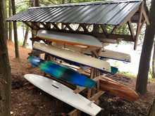 Full Roof - Custom Free-Standing Wood Rack (Holds 6-10 Kayaks, SUPs & Canoes)