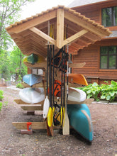 Full Roof - Custom Free-Standing Wood Rack (Holds 6-10 Kayaks, SUPs & Canoes)
