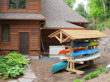 Full Roof - Custom Free-Standing Wood Rack (Holds 6-10 Kayaks, SUPs & Canoes)