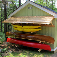 Half Roof - Custom Wall Mounted Wood Rack (Holds 1-5 Kayaks, SUPs & Canoes)