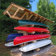 Full Roof - Custom Free-Standing Wood Rack (Holds 6-10 Kayaks, SUPs & Canoes)